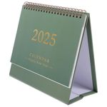 STOBOK Desk Calendar 2024-2025 Standing Flip Desktop Calendar 2025 Monthly Calendar Daily Schedule Planner Organizer for Home Office School Green