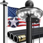 IIOPE 25FT Heavy Duty Flag Pole with Solar Light,11 Gauge & 2-1/2'' Bottom Tube Diameter Aluminum | Residential Flagpole Kit – Includes USA Flag & Hardware – Ideal for Patriotic Displays & Gifts