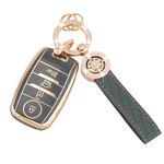 EKALA for Kia Key Fob Cover, 4 Buttons Soft TPU Key Fob Protector with Key Fob Keychain Compatible with Kia Optima Soul Sportage Sorento Forte NIRO Rio Smart Key Case Shell, Blue (RP-Ki-4S-E)