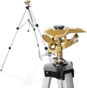 RESTMO Tripod Sprinkler 48” Large Full Metal Impact Sprinklers for Yard