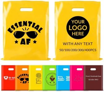 FCPFCP Custom Plastic Bags with Logo, Bulk Personalized Shopping & Gift Bags for Small Businesses, Churches, Nonprofits, Boutiques & Events