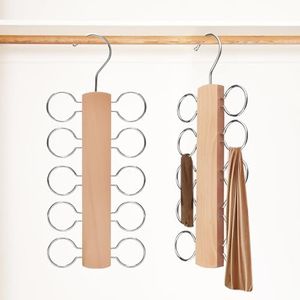 GmeDhc Pack of 2 Hijab Organiser Stands, Scarf Storage, Wooden Tie Holder, Scarf Holder, Scarf Holder, Belt Holder, Tie Hanger, Space Saving Hanger