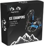 HighTatras Crampons Blue Size L 38-45 Spikes Non-Slip Mountain Hiking Boot Crampons for Snow Ice for Winter Trekking 8 Hardened Steel Ice Crampons