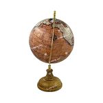 Globeskart Educational/Antique Globe with Brass Antique Arc and Wooden Base/World Globe/Home Decor/Office Decor/Gift Item / 8 inches (Peach Orange)