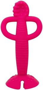 Busy Baby Teething Spoon - 2-in-1 Teether and Training Spoon for Self Feeding, Dishwasher Safe, BPA Free, Food Grade Silicone (Pink)