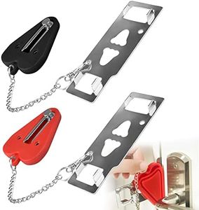 QUCUMER 2 Pezzi Serratura Portatile per Porta, Serratura di Sicurezza da Viaggio, Serratura Antifurto Porta, Blocco Porta Portatile, Serratura per Porta per Viaggi Casa Appartamento Hotel dormitorio
