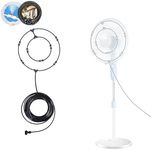 Fan Misting Kit for Outside Patio, Outdoor Fan Misters for Cooling System, 35FT Double-Loop Water Mist for Backyard, Porch, Umbrella,Deck,Canopy,Pergola,Pool. Yard BBQ Accessories, Party Supplies