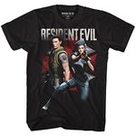 American Classics Resident Evil Horror Science Fiction Video Game Chris and Jill Adult T-Shirt Tee, Black, Large