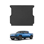 Mixsuper Truck Bed Mat Compatible with 2022-2023 2024 Rivian R1T, All Weather Truck Bed Liner TPE Durable Odorless Black