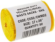 Hanfare CX50/CWMD2 Clinical Waste Bag, Medium Duty, Yellow (Pack of 50)