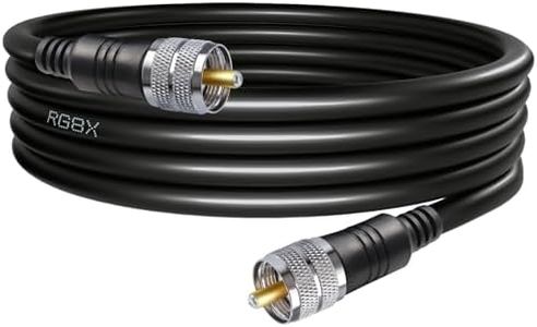 RG8X PL259 Coaxial Cable SO239 UHF CB Antenna Cable Jumper, 6.6FT (2M) Low Loss UHF Male to UHF Male 50 ohm CB Antenna Extension Coax Cable for HAM Radio, SWR Meter, Antenna Analyzer, Dummy Load Ect