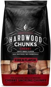 Fire & Flavor Cherry Wood Chunks for Smoking and Grilling - All-Natural, Long-Lasting with a Mildly Sweet Flavor - Large Chunk Wood Chips for Smokers,Red