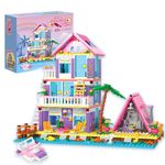 HEGOAI Girls Building Blocks House Toys, Seaside Beach Villa Friends Building Set, Advent Calendar 2023 Construction Toys, 791 Pieces Mini Bricks