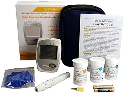 EasyLife Blood Cholesterol Monitor kit 3 in 1 Meter System, Glucose and uric Acid Test kit