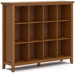 Simpli Home Artisan Wood 48" x 57" Transitional 12 Cube in Honey Brown