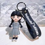 FancyDressWale Wednesday Merchandise Keychain Wensday Addams halloween Gifts for BFF Daughter Teen Girls Heart Keychains Birthday Gift (Wednesday School Uniform)