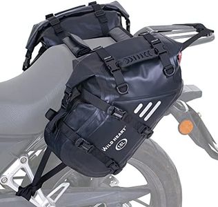 WILD HEART Motorcycle Saddlebags Waterproof 36L (18L*2) Motorcycle Side Saddlebags Pannier Bag Trunk Motorcycle Accessory (Black)