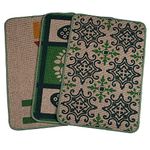SARAL HOME EASY LIVING Jute Printed Rectangular Doormat,Set of 3 Durable & Washable Doormat for Home/Kitchen/Lobby/Outddoor Living Room Rug for Entrance Door(Green,40x60cm)