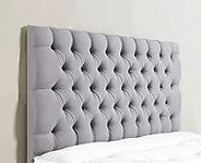 mm08enn Colchester 26" Tall Buttoned Headboard in Chenille Fabric 2FT6,3FT,4FT,4FT6,5FT,6FT (5ft King Size, Grey)