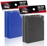 Top Loaders for Trading Card Sleeves，Soft Baseball Plastic Card Sleeve for Standard Card,Matte Card Sleeve Fit for Football,MTG Cards (200PS-Blue&Black, 66 * 91mm)