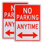 2Pack No Parking Anytime Sign with Arrows,14 x 10 Inches