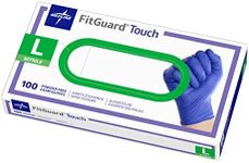 FitGuard Protective Disposable Medical Gloves, Blue, Large, 100 Count