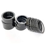 Farbetter 12 Pieces Bike Carbon Fiber Headset Spacer Bicycle Stem Spacer Kit 1-1/8 Inch 20/15/10/8/5/3/2/1mm, 8 Sizes