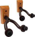 Guitar Hanger Wall Mount 2 Pack, Wood Guitar Hanger, U-Shaped Guitar Wall Hanger Mount, Guitar Holder Hook Stand Wall for Acoustic, Electric Guitar, Banjo, Bass, Gift for Guitar Player Men Boy