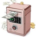 Kids Piggy Bank,Refasy Electronic Money Bank Money Savings Box for Boys Girls Touchscreen Coin Bank ATM Piggy Bank Toys for Kids Age 5-13 Password Money Box Birthday Gifts for Kids(Rose Gold)