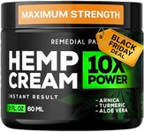 REMEDIAL PAX Instant Hеmp Cream – Soothes Discomfort in Muscles Joints Nerves Back Neck Knees Shoulders Hips– Maximum Joint Support – MSM Turmeric and Arnica – All-Natural Formula