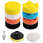 Polishing Pads Sponge and Woolen Polishing Waxing Buffing Pads Kits,Car Foam Drill 3-Inch Buffing Pad,11 PCS Polishing Pads Kit,Car Buffer Polisher Kit Sponge Pad Kit for Car Polishing,Waxing