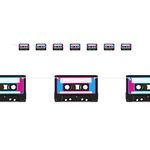 Retro Cassette Tape String Banner- 1 pc.