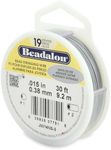 Beadalon JW14NS-0 Stringing Wire 19-Strand .015-Inch, 38-Millimeter Diameter 30-Feet-Pack, Satin Silver