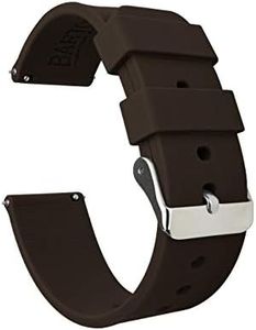 BARTON WATCH BANDS 20mm Chocolate Brown Soft Silicone Quick Release Straps