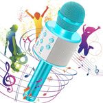 Karaoke Microphone Wireless,4-in-1 Bluetooth Microphone for Singing,Toys for 3-12 Year Old Boys Girls Gifts,Kids Microphone for All Smartphone,Karaoke Mic Speaker Machine for Kids Adults(Blue)