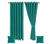 Blackout 2PCS Super Soft Thermal Insulated Eyelet Window Curtains for Living Room Bedroom Home Office Fashion Decoration Drop Noise Reduce 2 Panels Curtain UK (Teal, 90x72)