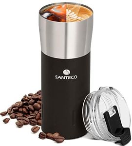 Santeco Coffee Cups with Lids 12oz, Double Wall Vacuum Stainless Leakproof Coffee Mug, Thermal Tumbler Vacuum Insulated for Hot & Cold Beverages