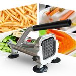 KYACHITOS French Fry Cutter, Potato Slicer with Suction Cups, French Fry Cutter for Potatoes with 1/2-Inch & 3/8-Inch Stainless Steel Blades, Fry Cutter for Potatoes