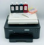 Katies Edible Ink Newest Model Canon Printer- Canon TS705A WiFi Printer - Super Clear Print Quality - Edible Ink Cartridges Included - 25 Sheets Of Premium Icing Sheets & Wafer Paper Included