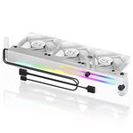 ASIAHORSE Graphic Card Cooler 3 x 80mm Fan with Led Frame,Support ASUS Aura SYNC/MSI Mystic Sync/ASROCK Aura RGB/GIGABYTE RGB Fusion (White)