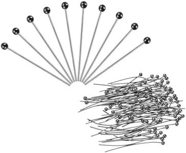 Patikil 200pcs Dark Gray Ball Head Pins - 24 Gauge 50mm Wire, Brass Round Ball Head Pins for DIY Craft Jewelry Making - Necklaces, Bracelets, Earrings