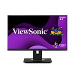 ViewSonic VG2748A 27 Inch IPS 1080p Ergonomic Monitor with Ultra-Thin Bezels, HDMI, DisplayPort, USB, VGA, and 40 Degree Tilt for Home and Office, Black, 14.3"x24.1"x2"