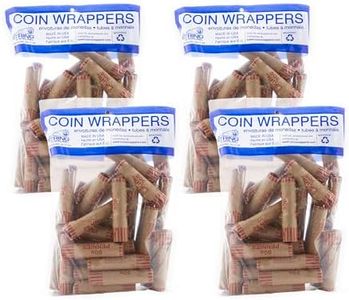 BAZIC Products Coin Wrappers Rolls - Penny, Made in USA, Durable Preformed Wrappers Roll Paper Coins Tubes (36/Pack), 4-Packs