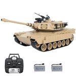 Spobot Remote Control Tank 1:18 M1A2 RC Tank 2.4G 15CH Main Battle Tank with Smoking and Vibration Controller Shoot BBS Airsoft Bullets Military Vehicle Toy for Kids and Adults