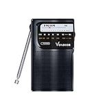 Vondior Portable AM FM Radio, Best Reception Transistor Radio, Battery Operated Pocket Radio, Mono Headphone Socket (Black)