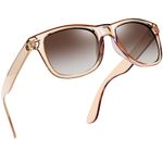 Joopin Trendy Polarized Sunglasses for Women Men, UV Protection Driving Sun Glasses Fashion Square Frame Womens Sunglasses (Gradual Brown Lens/Light Brown Frame)