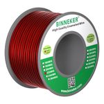 BINNEKER 22 AWG Magnet Wire - Enameled Copper Wire - Enameled Magnet Winding Wire - 4 oz - 0.0256" Diameter 1 Spool Coil Red Temperature Rating 155℃ Widely Used for Transformers Inductors