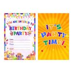 WCXCAREYOURLIFE 32 Pack 5”x7” Birthday Invitation Cards for Kids Girls Boys Birthday Baby Shower Yellow, Black, Brown, Orange