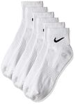 Nike Everyday Cushion Ankle Training Socks (3 Pair), Men's & Women's Ankle Socks with Sweat-Wicking Technology, White/Black, Large