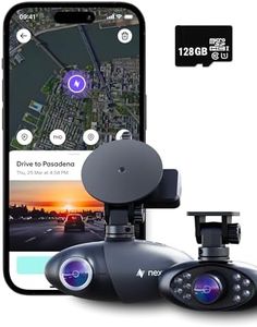 Nexar Pro Dual Dash Cam - HD Front Dash Cam and Interior Car Security Camera - Nexar Dash Cam Front and Cabin - Dual Dash Cam Parking Mode and WiFi - Dash Cams for Cars - Dash Cam for Truckers 256GB